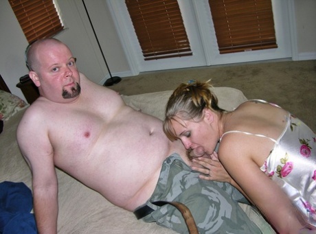 First timer in silk lingerie takes an external cumshot after fucking bald dude
