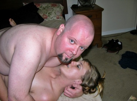 First timer in silk lingerie takes an external cumshot after fucking bald dude