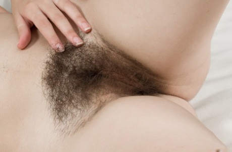 Smiley brunette doll Virgin shows hairy ass in hot closeup striptease action